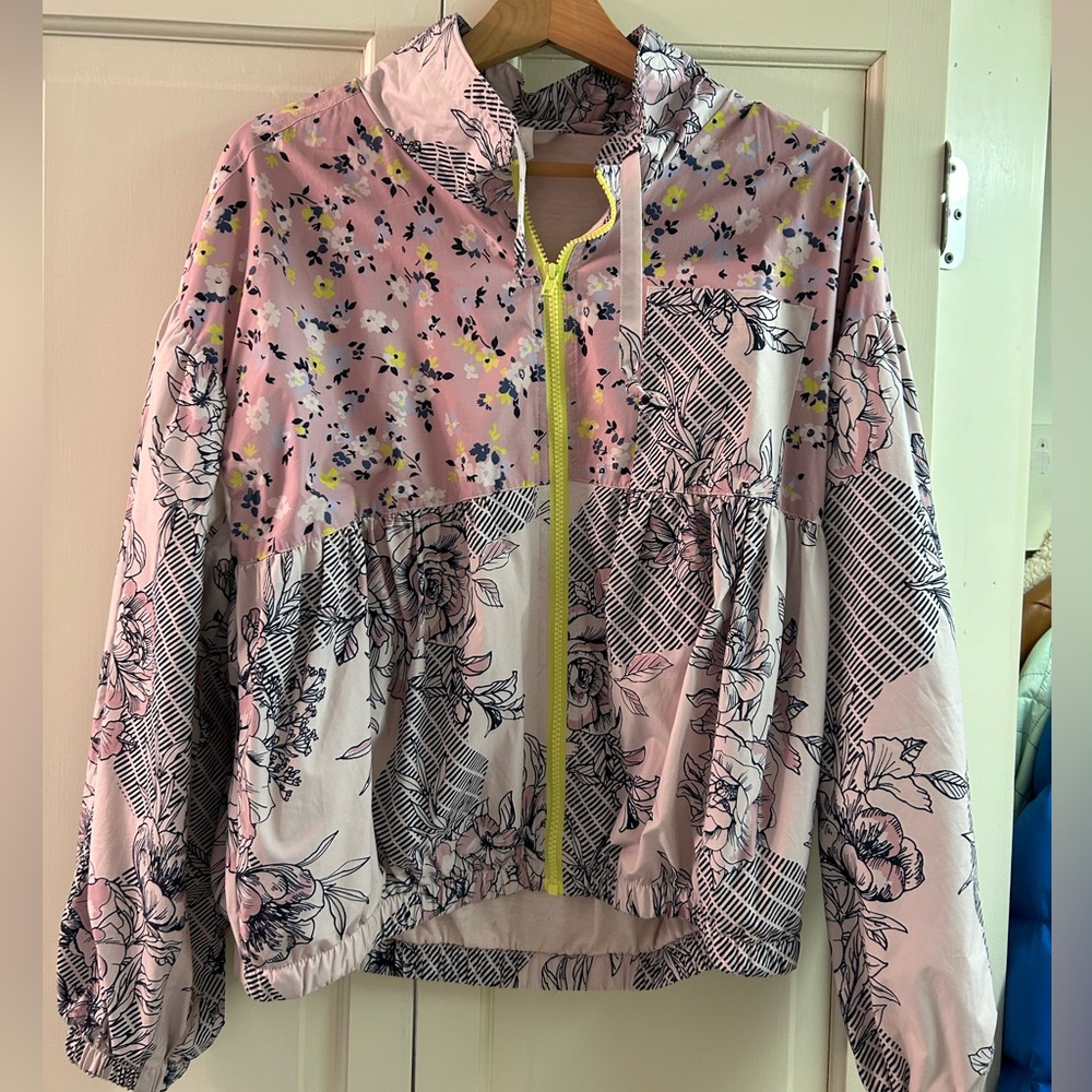 Daily Practice Anthropologie Windbreaker Floral Patchwork